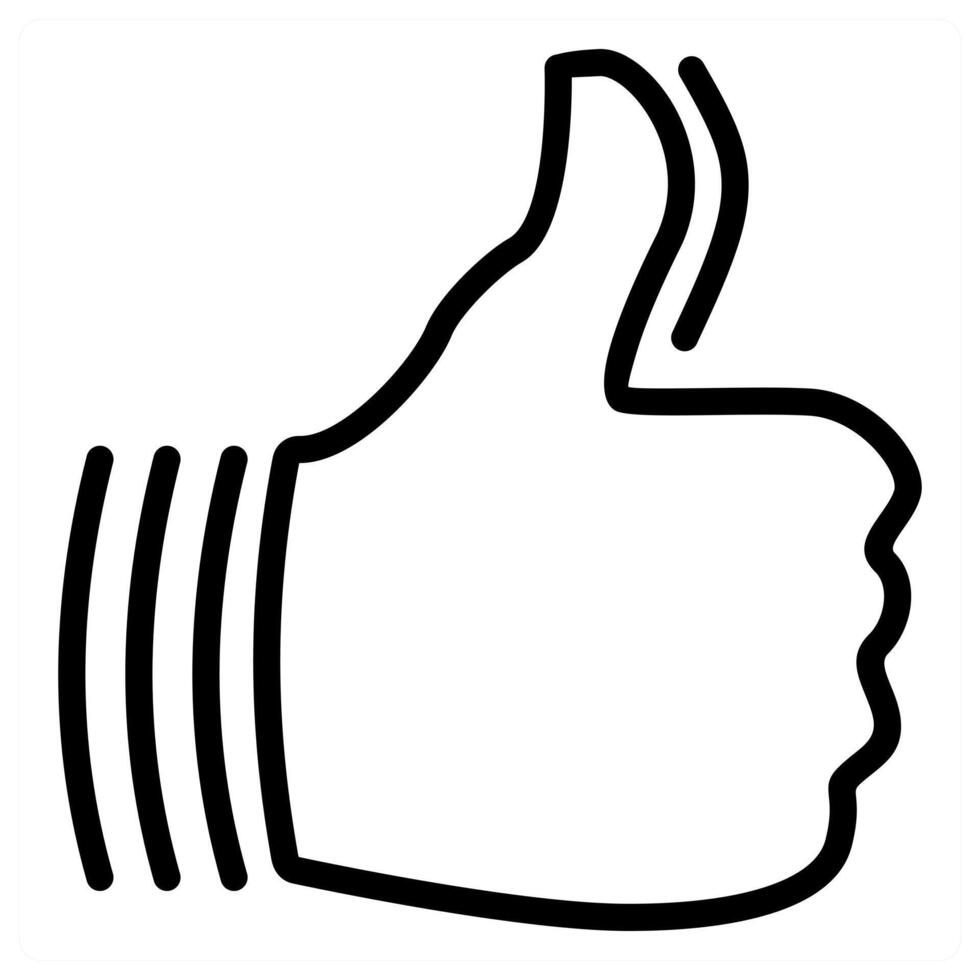 A black and white drawing of a thumbs up sign vector