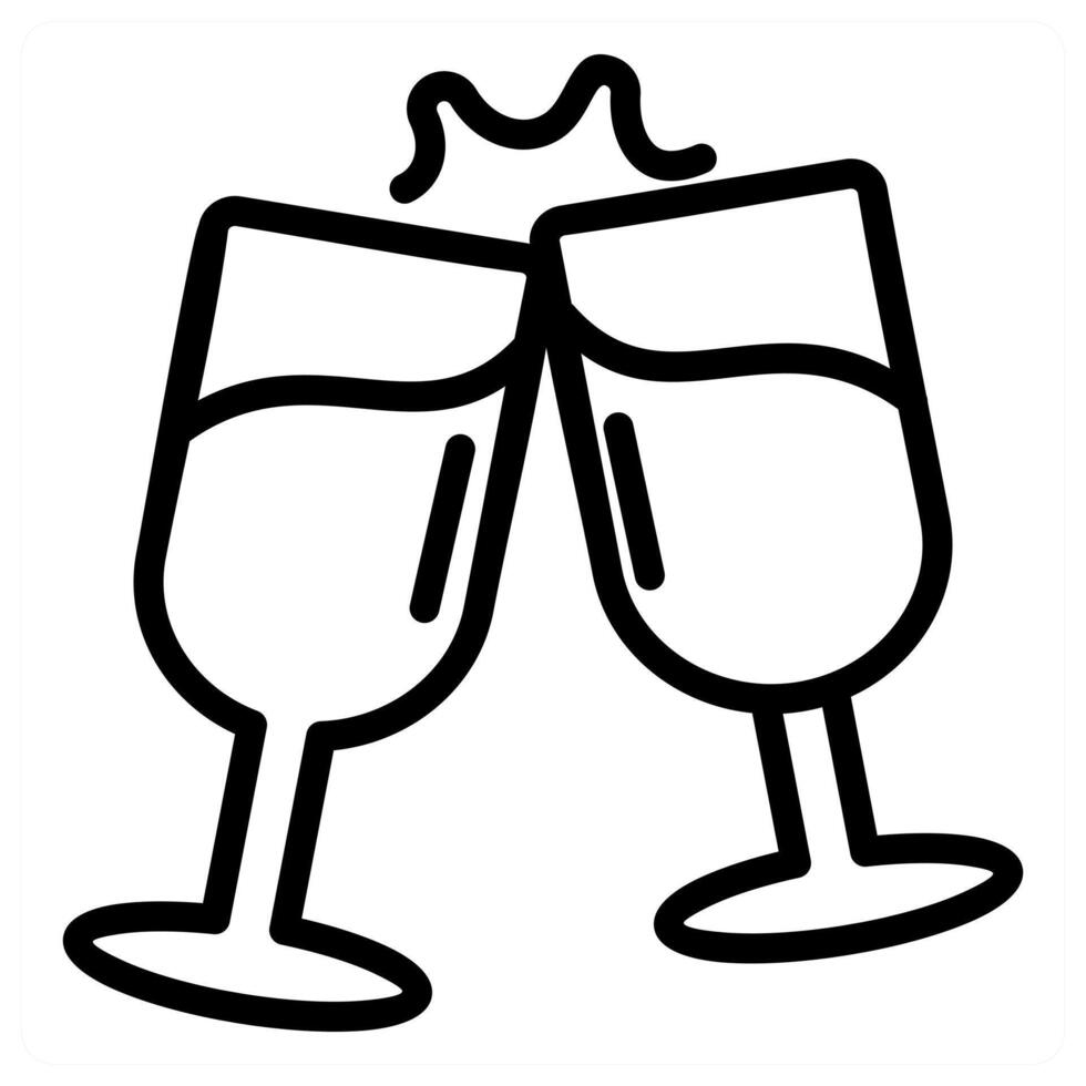 Glass Cup Cheers icon concept vector