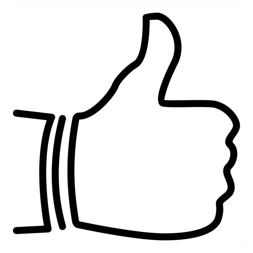 A black and white drawing of a thumbs up sign vector