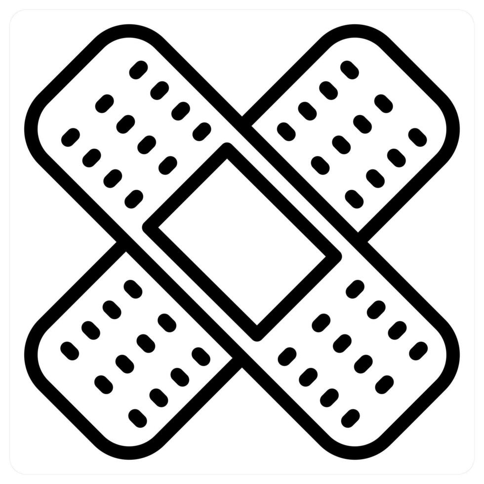 A black and white illustration of a bandage vector