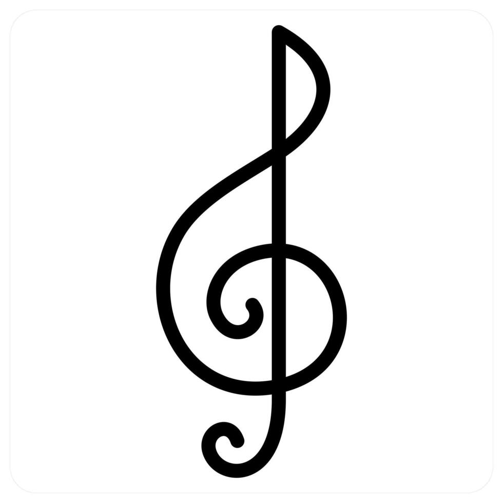 A musical note with a treble clef vector
