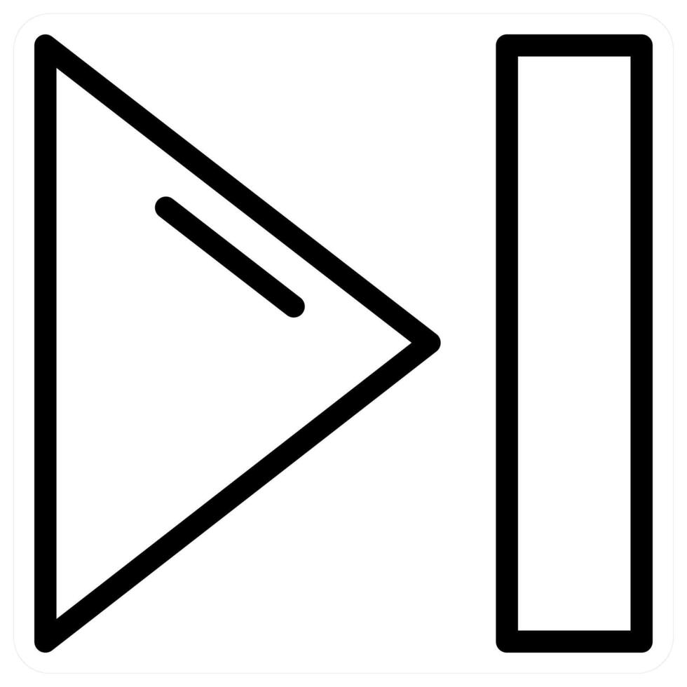 A black and white icon of a play button vector