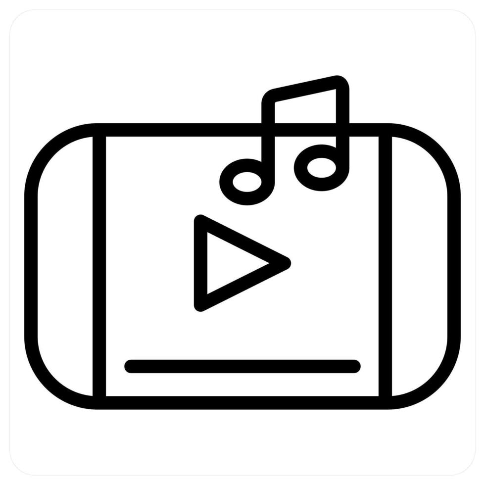 A black and white icon of a player vector