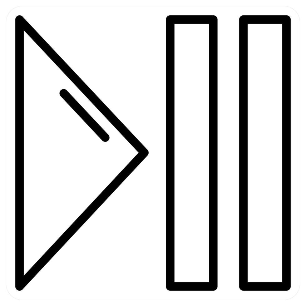 A black and white icon of a play button vector