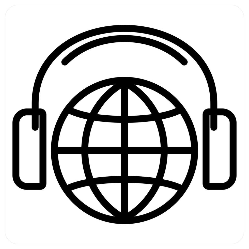 Global Music and music icon concept vector