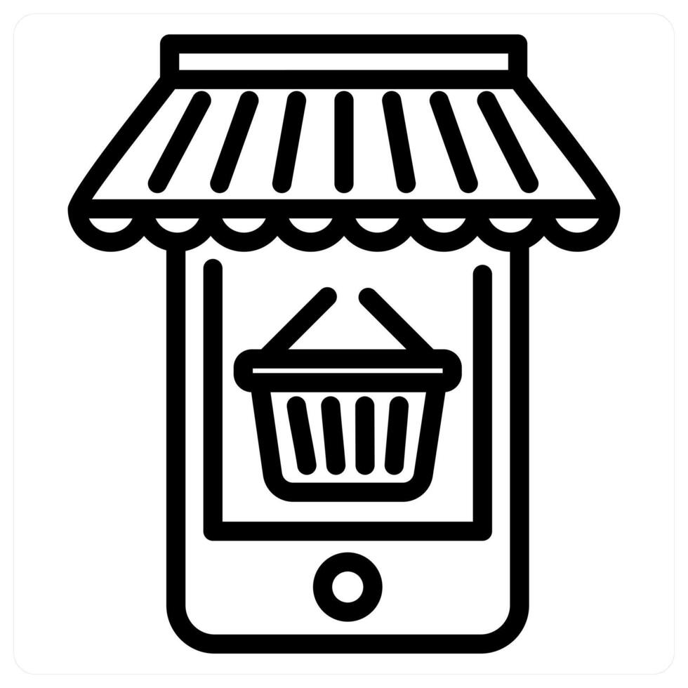 Mobile Shopping and e commerce icon concept vector