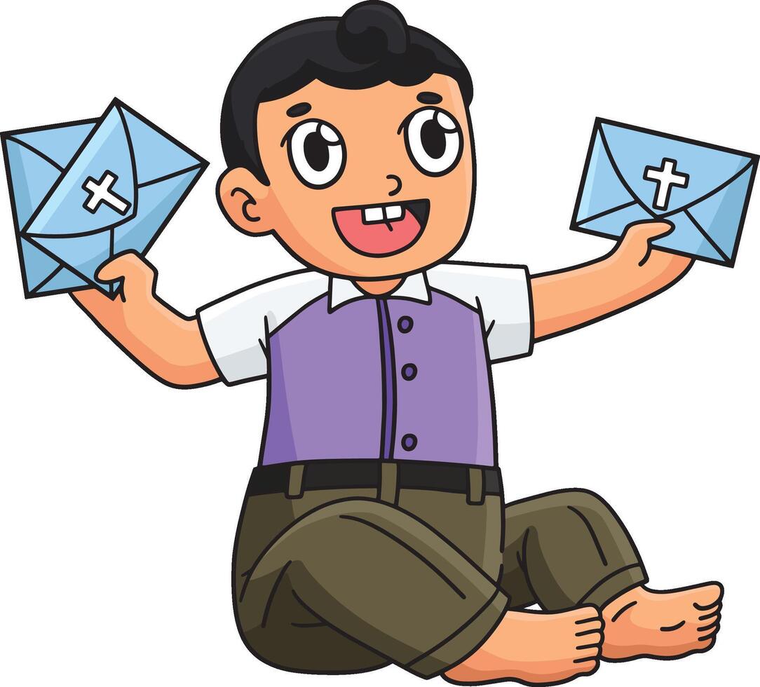 Baptism Baby with Invitation Letters Clipart vector