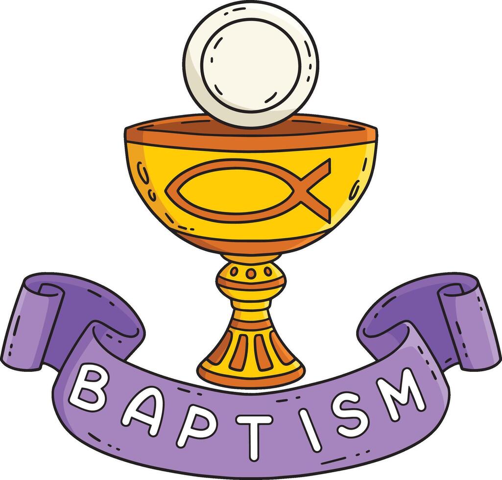 Baptism Chalice Cartoon Colored Clipart vector