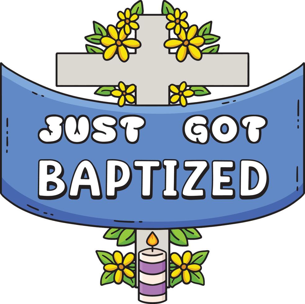 Baptism Just Got Baptized Cartoon Colored Clipart vector