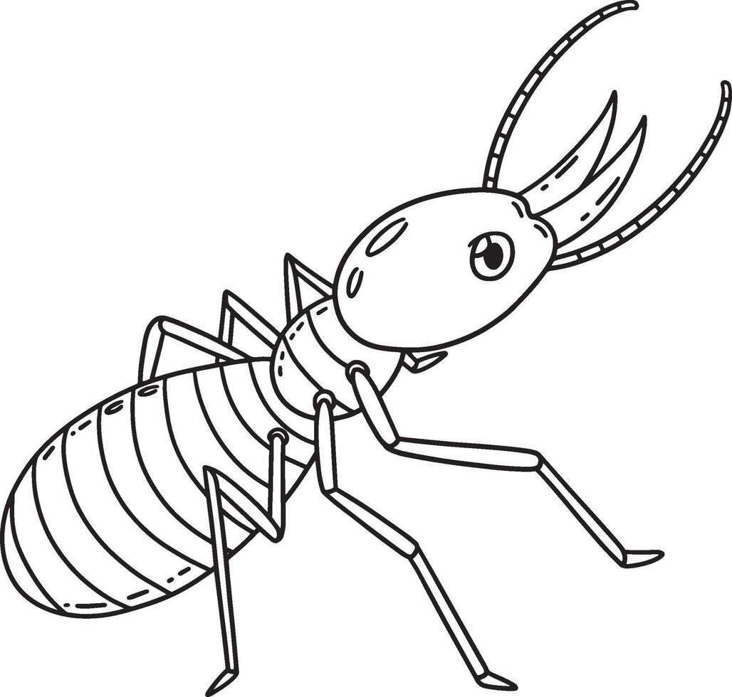 Insect Termite Animal Isolated Coloring Page vector