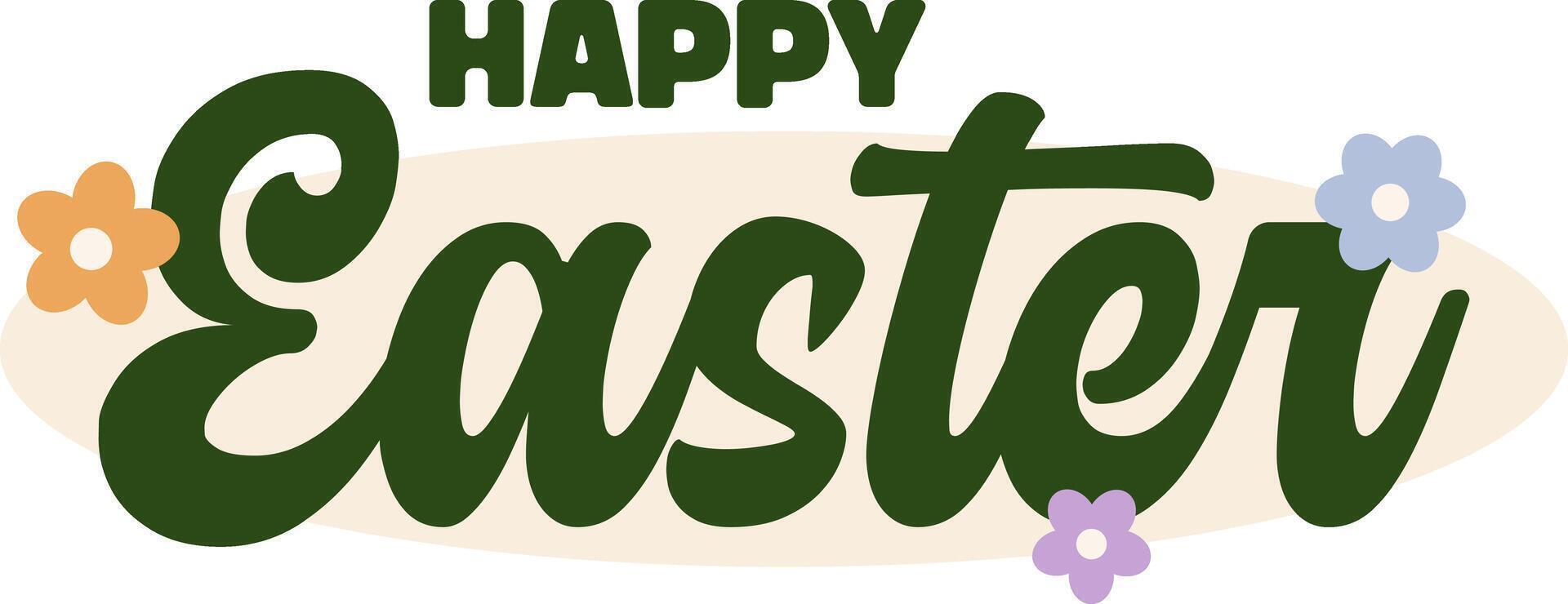 Happy Easter Typography Isolated White Background vector