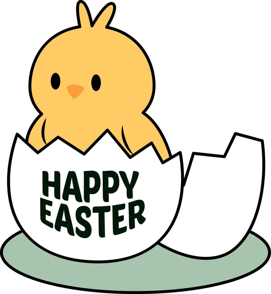 Happy Easter Typography Isolated White Background vector