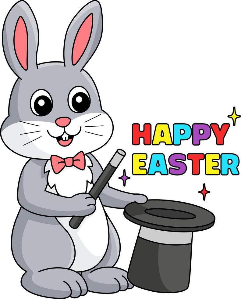 Happy Easter Typography Isolated White Background vector