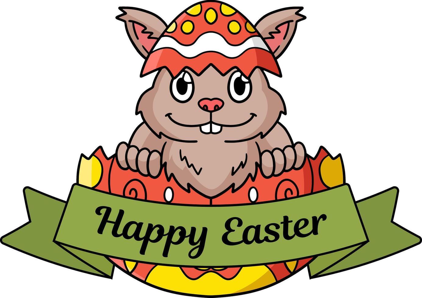 Happy Easter Typography Isolated White Background vector