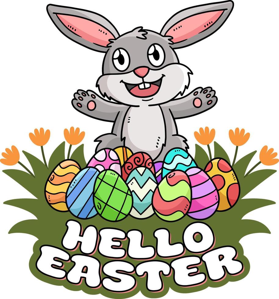 Happy Easter Typography Isolated White Background vector