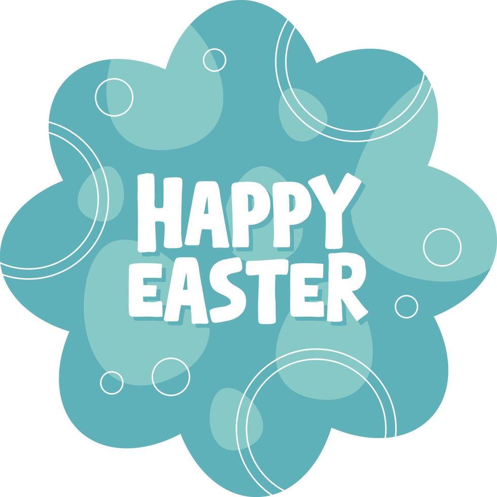 Happy Easter Typography Isolated White Background vector