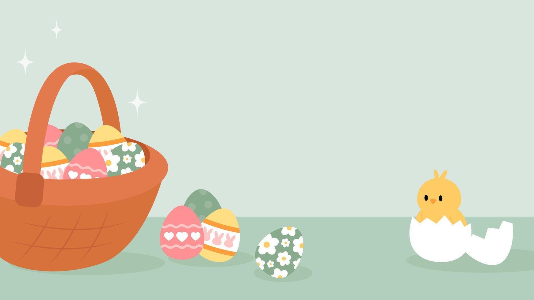 Easter Poster Panoramic Frame Border Background vector