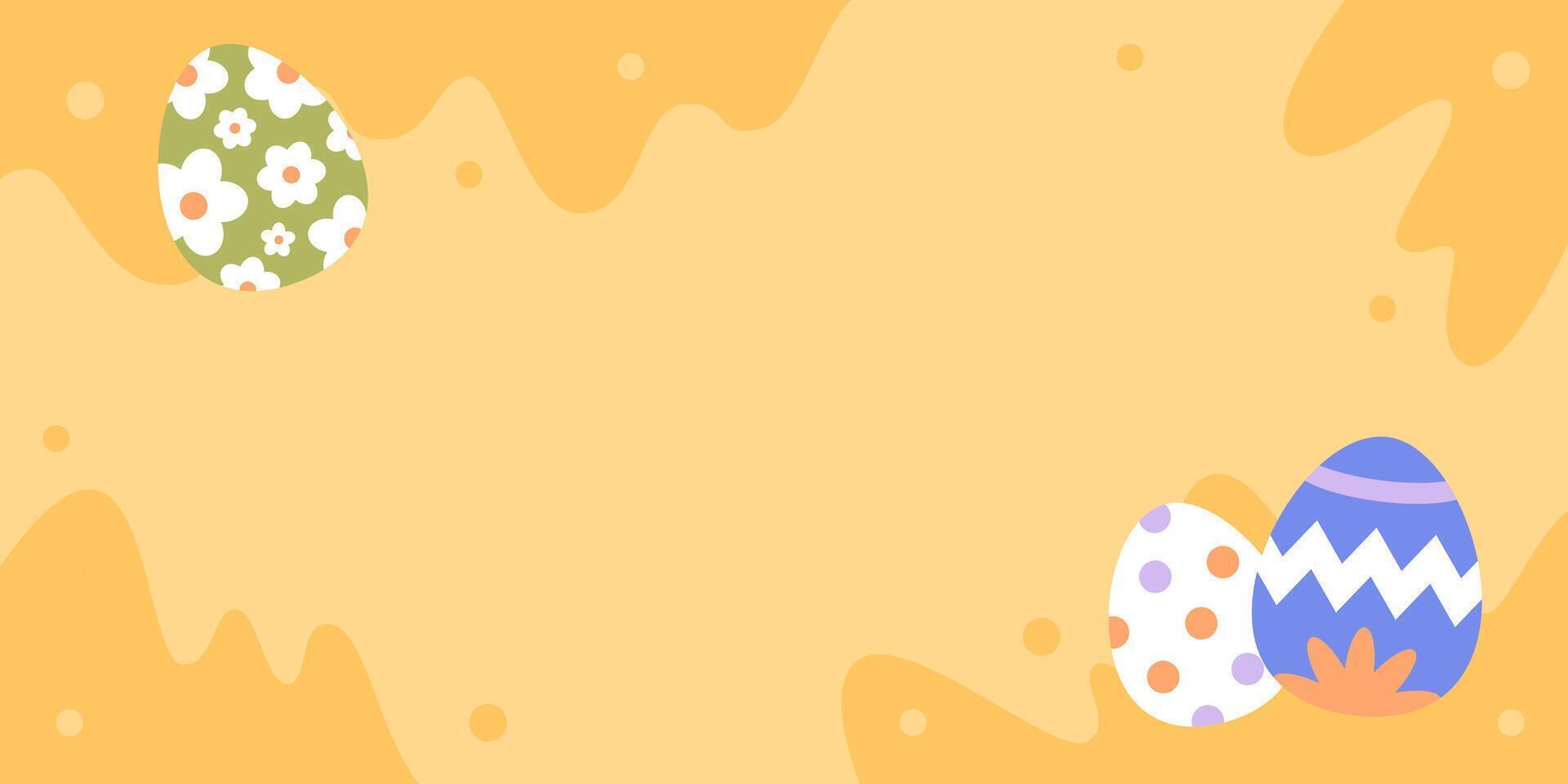 Easter Poster Panoramic Frame Border Background vector