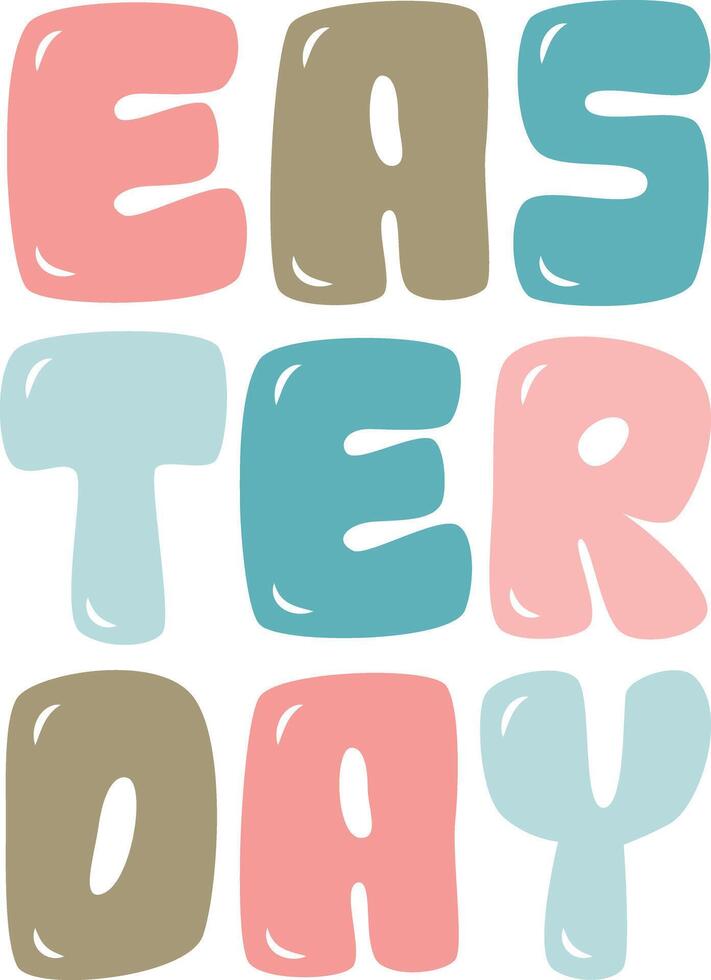 Easter Typography Isolated White Background vector