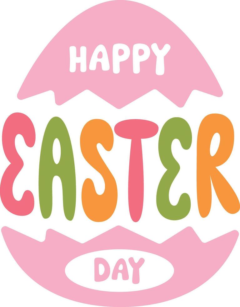 Happy Easter Day Typography White Background vector