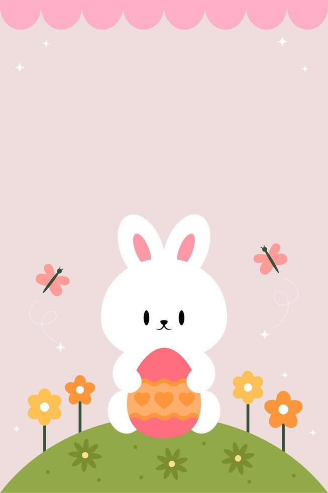 Easter Poster Vertical Frame Border Background vector