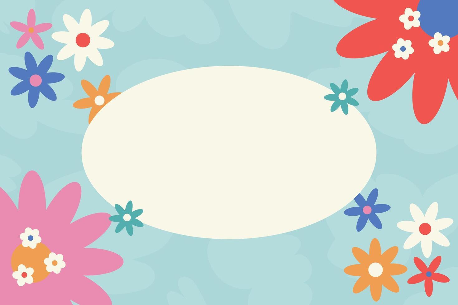 Easter Poster Horizontal Frame Border Background vector