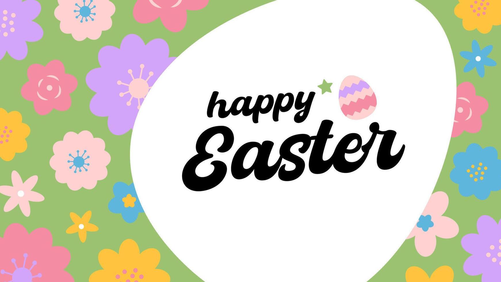 Happy Easter Egg Hunting Poster Panoramic Banner vector