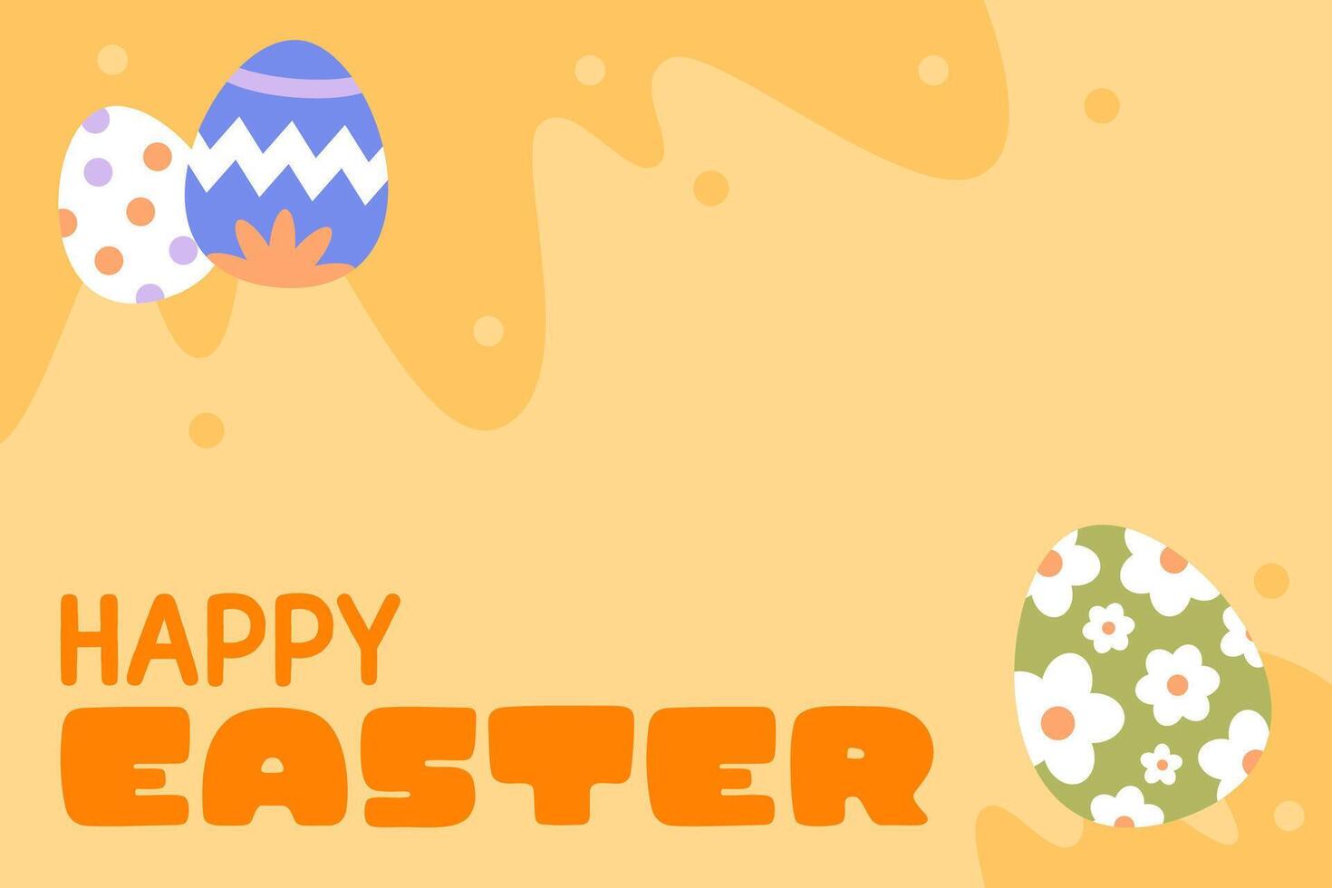 Happy Easter Egg Hunting Poster Horizontal Banner vector