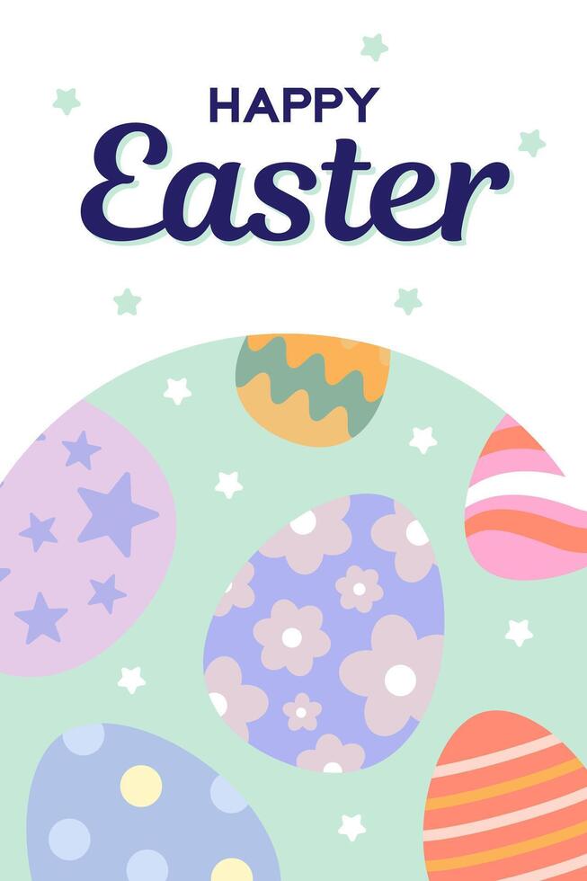 Happy Easter Egg Hunting Poster Vertical Banner vector