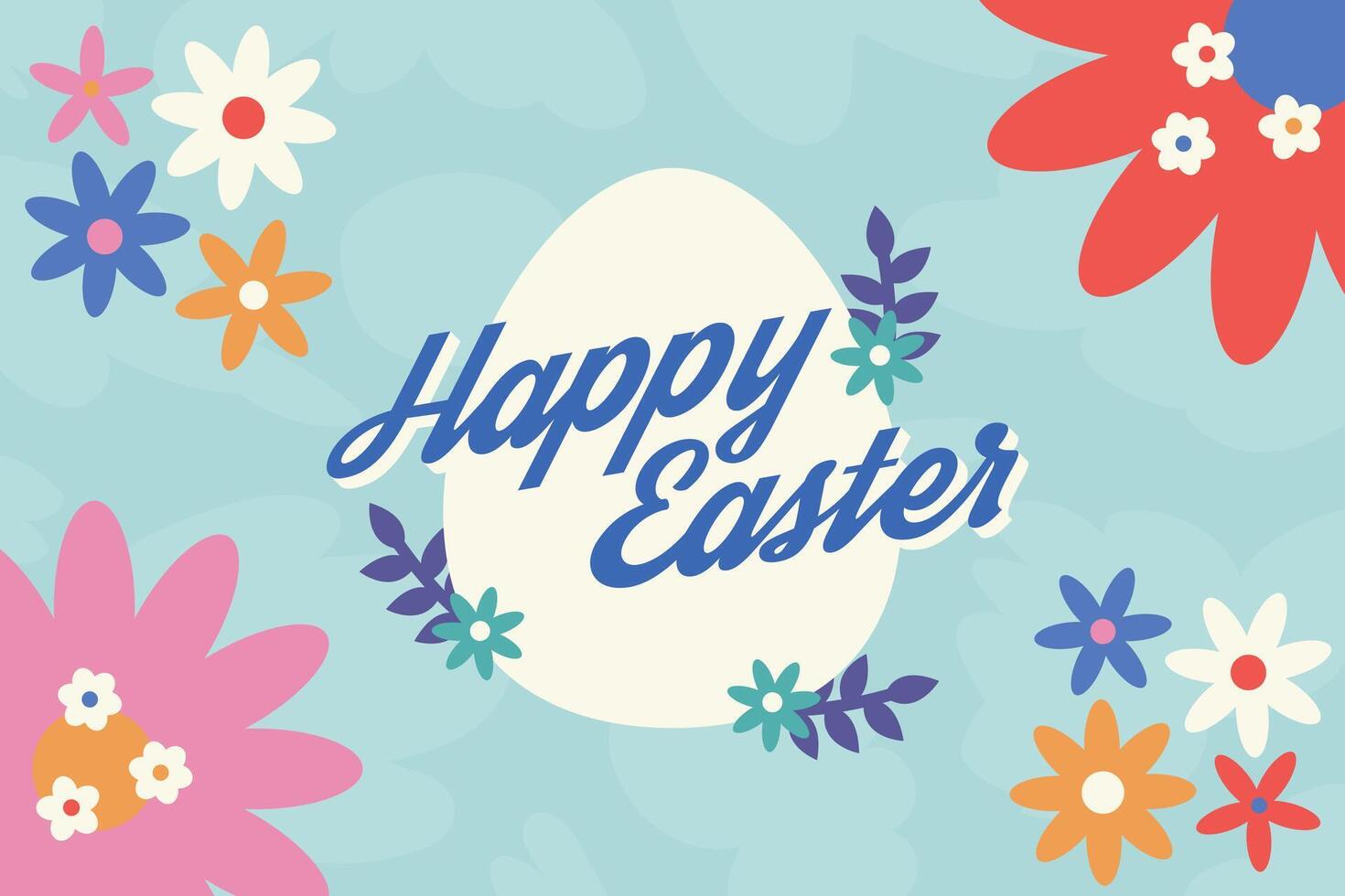 Happy Easter Egg Hunting Poster Horizontal Banner vector