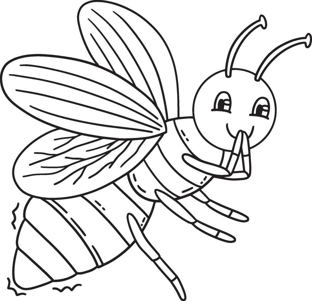 Insect Firefly Animal Isolated Coloring Page vector