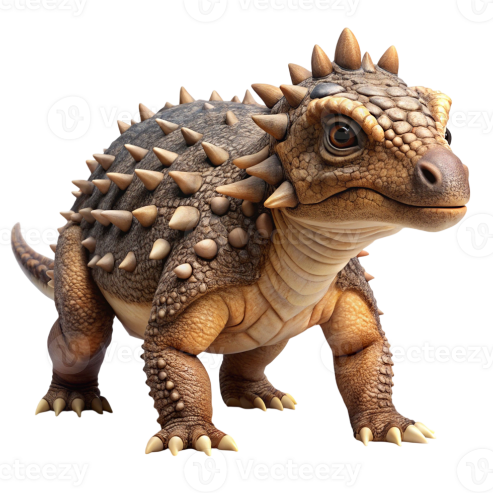 A small dinosaur with spikes on its head png