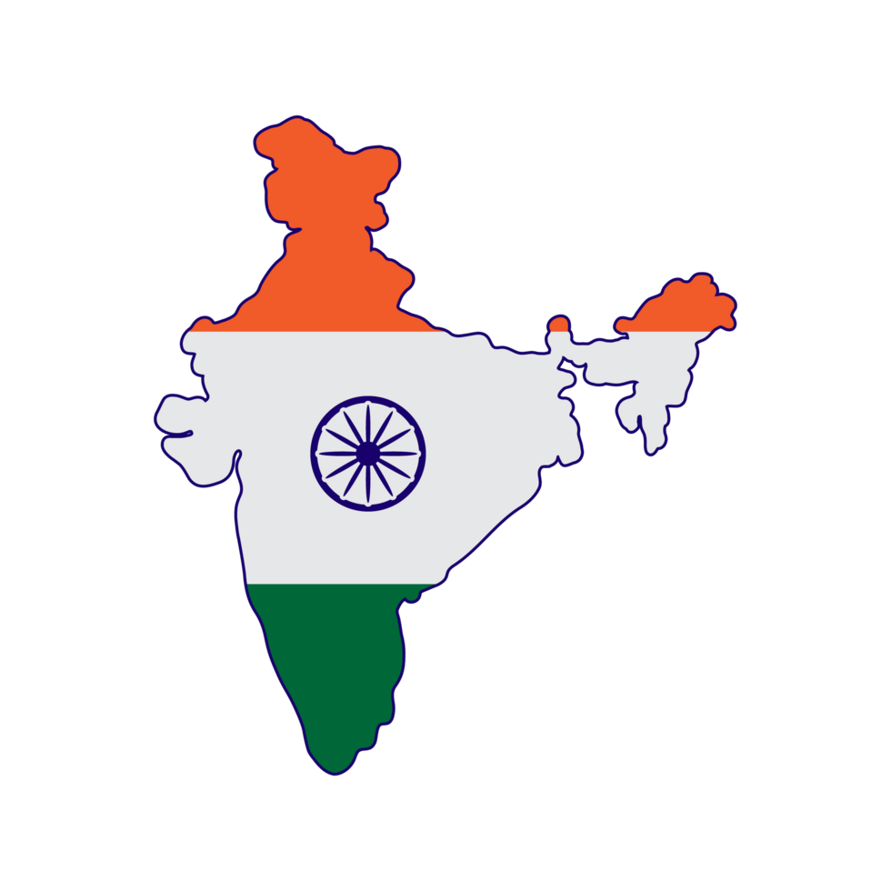 India map on transparent background png