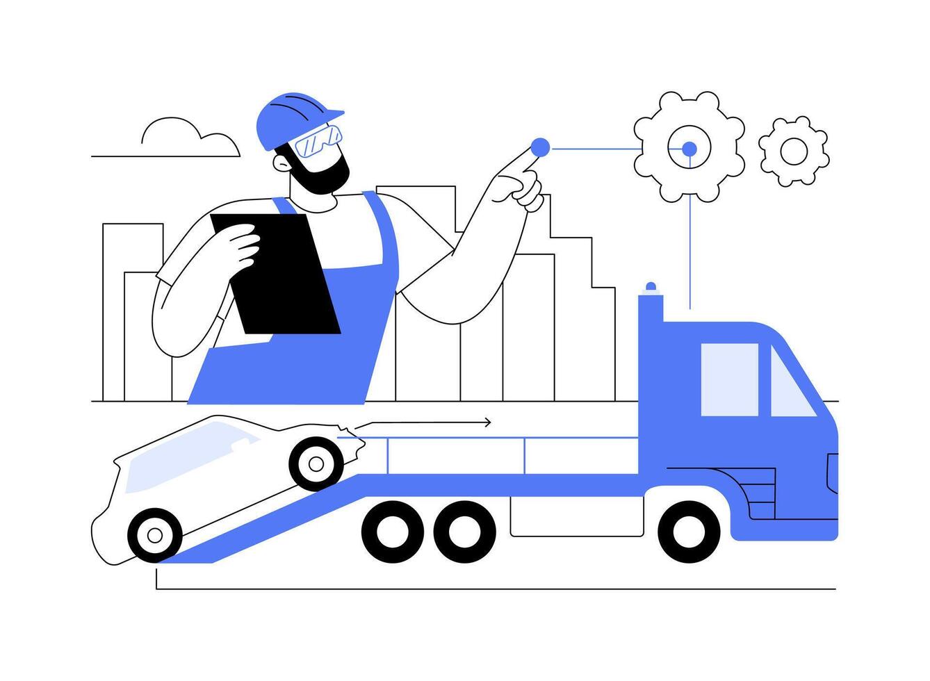 Roadside assistance isolated cartoon illustrations. vector
