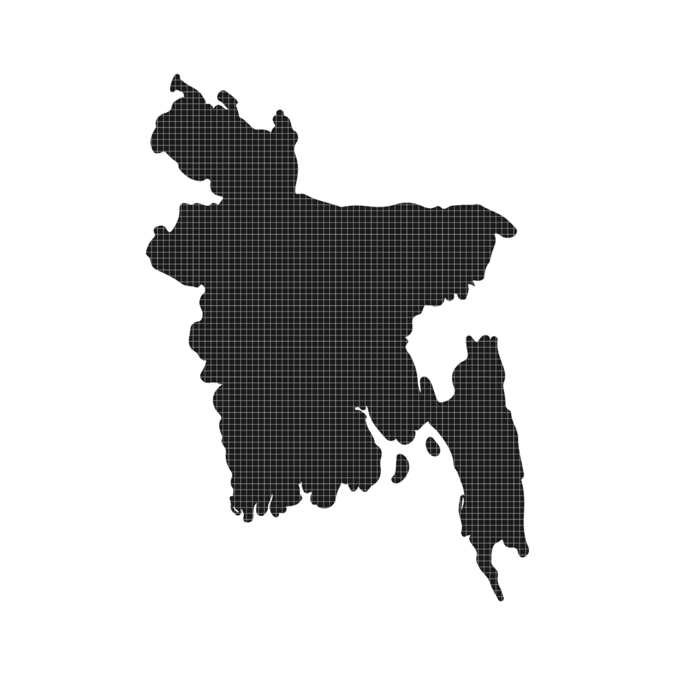 Bangladesh map check pattern on transparent background png