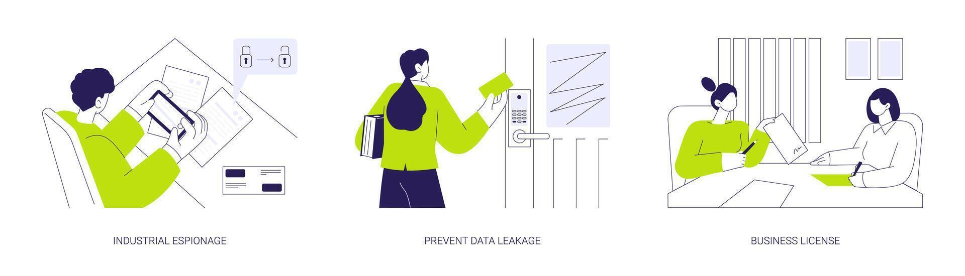 Confidential data abstract concept illustrations. vector
