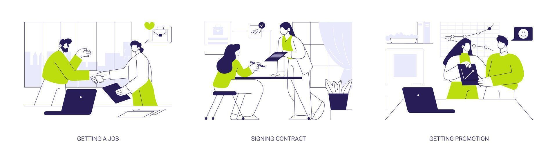 Career growth abstract concept illustrations. vector