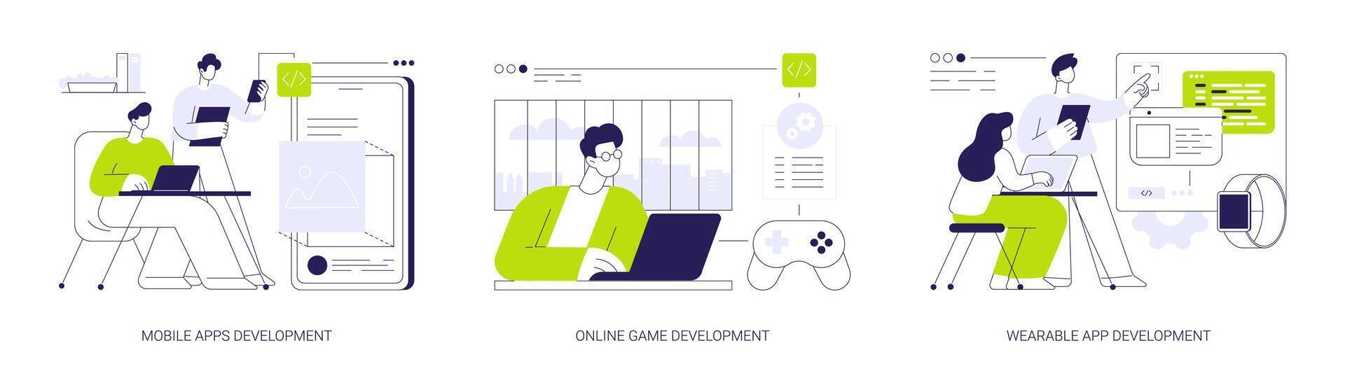 Back end engineering abstract concept illustrations. vector