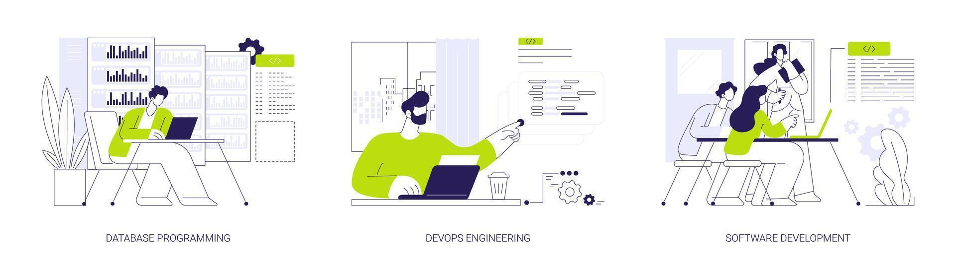 Back end development abstract concept illustrations. vector