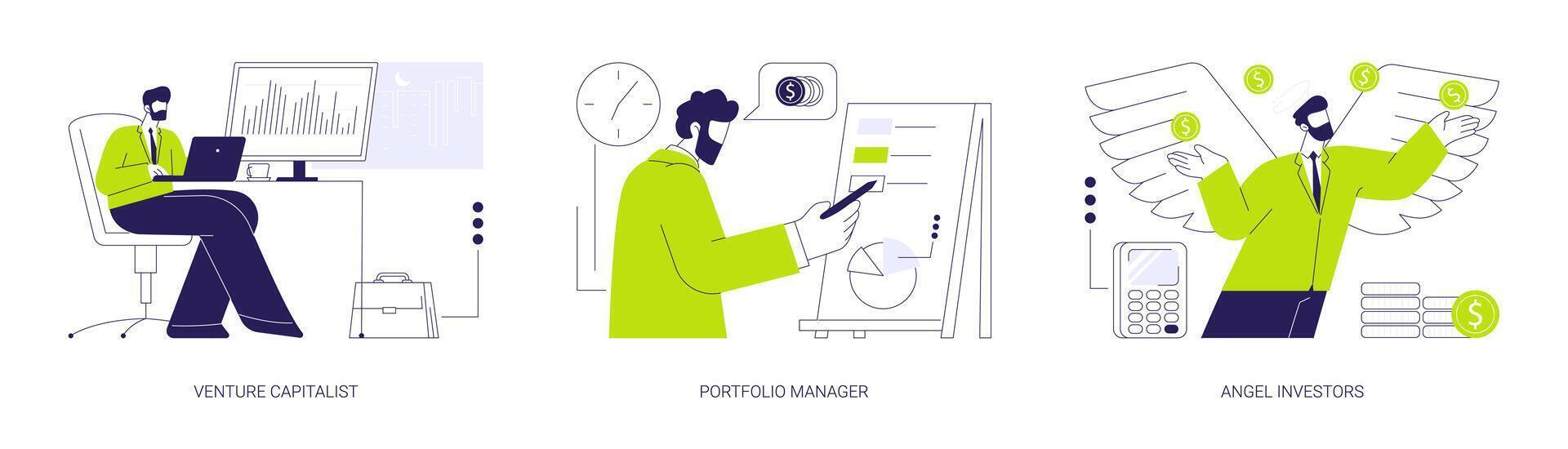 Startup funding abstract concept illustrations. vector