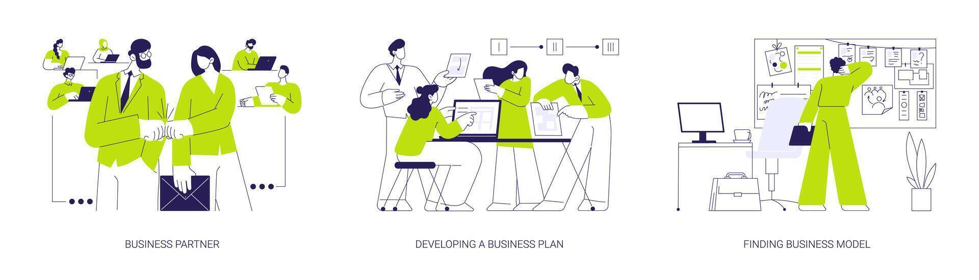 Raising money for startup abstract concept illustrations. vector