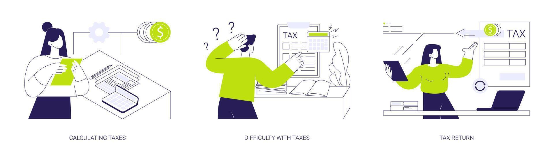 Financial report abstract concept illustrations. vector