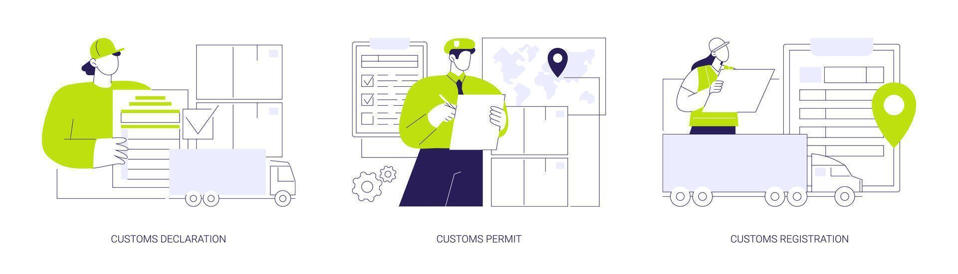 Export documents abstract concept illustrations. vector