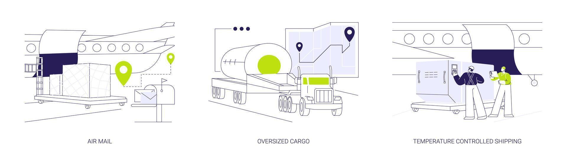 Shipping company services abstract concept illustrations. vector