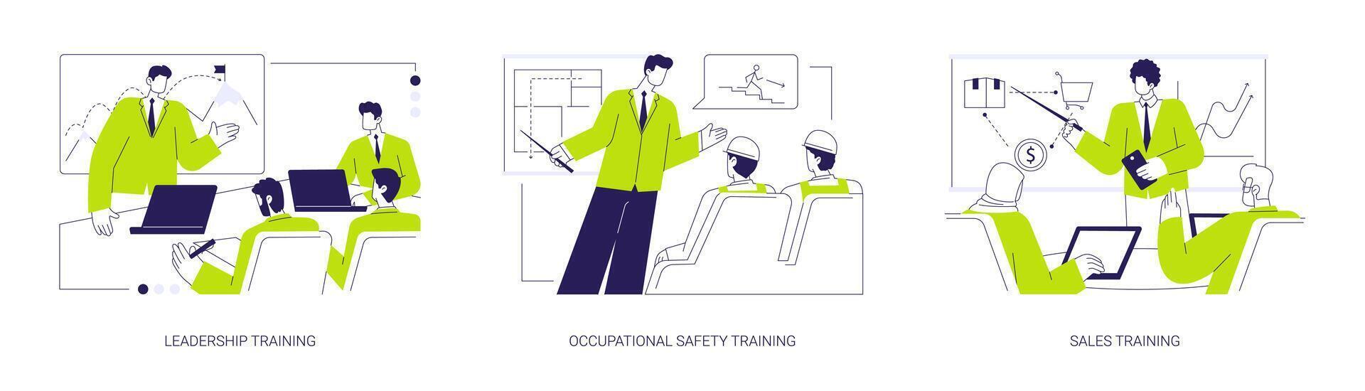 Employee training abstract concept illustrations. vector
