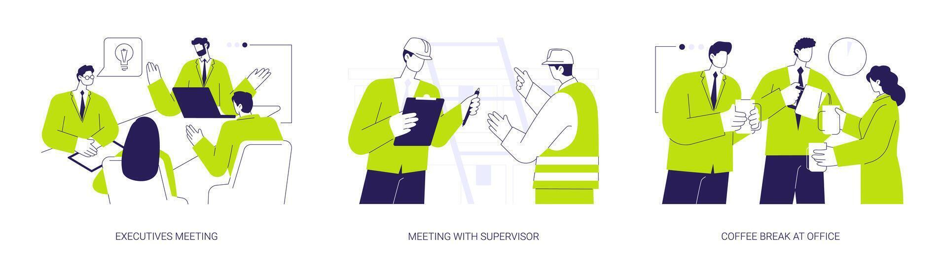 Office life abstract concept illustrations. vector