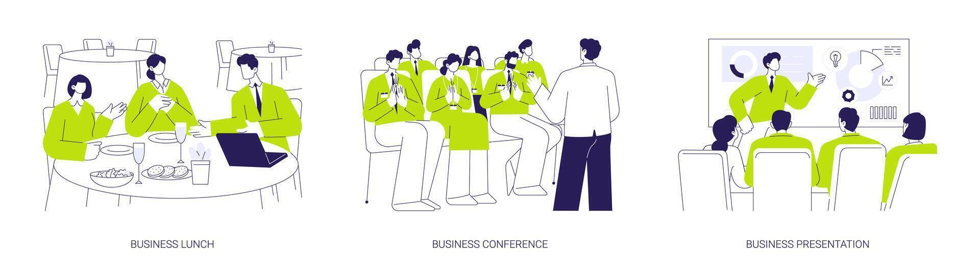 Offline business events abstract concept illustrations. vector