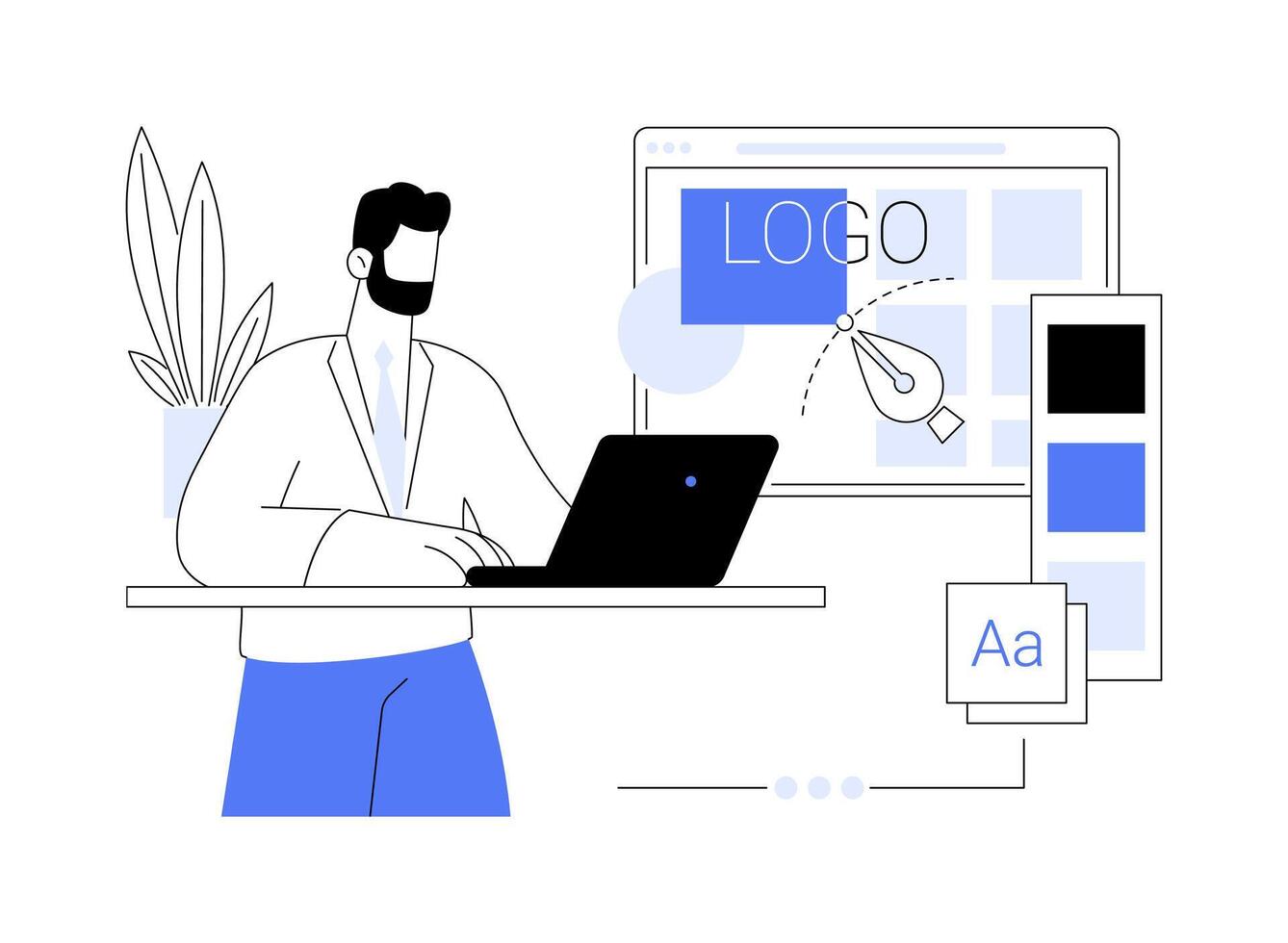 Design department isolated cartoon illustrations. vector