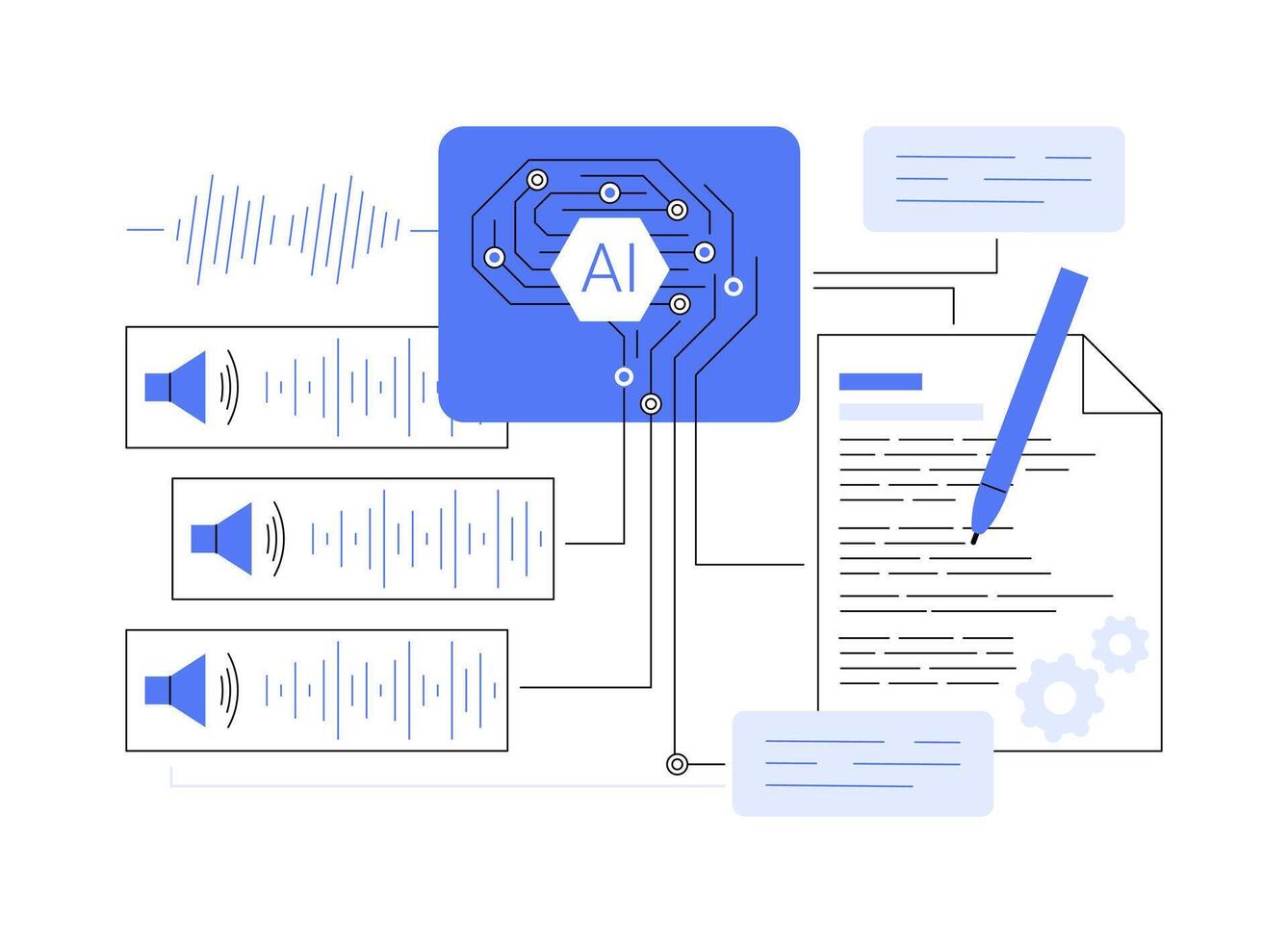 AI-Powered Transcription abstract concept illustration. vector