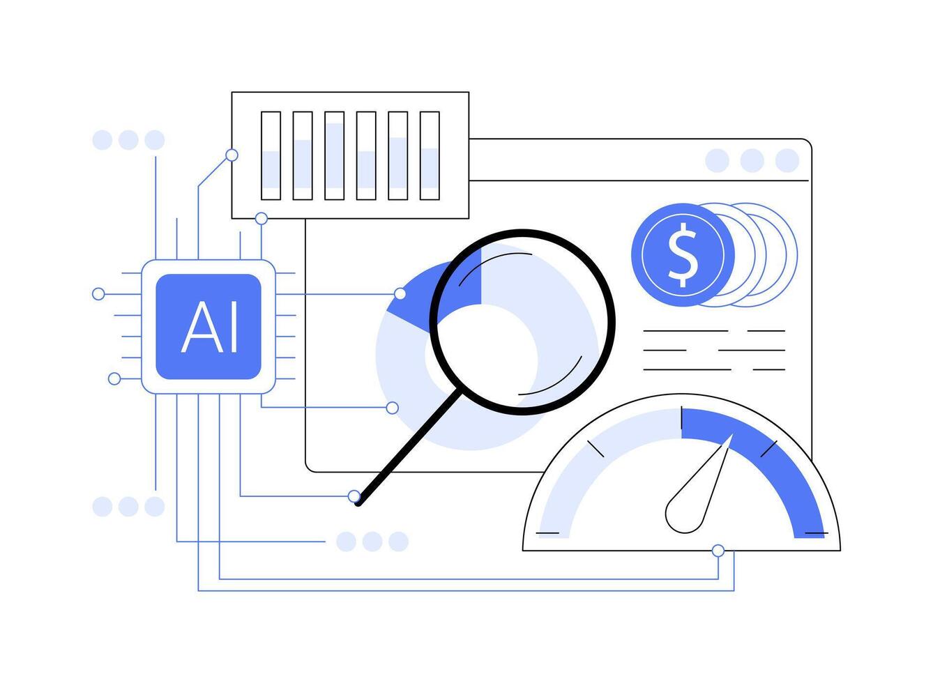 AI-Enhanced Sales Analytics abstract concept illustration. vector